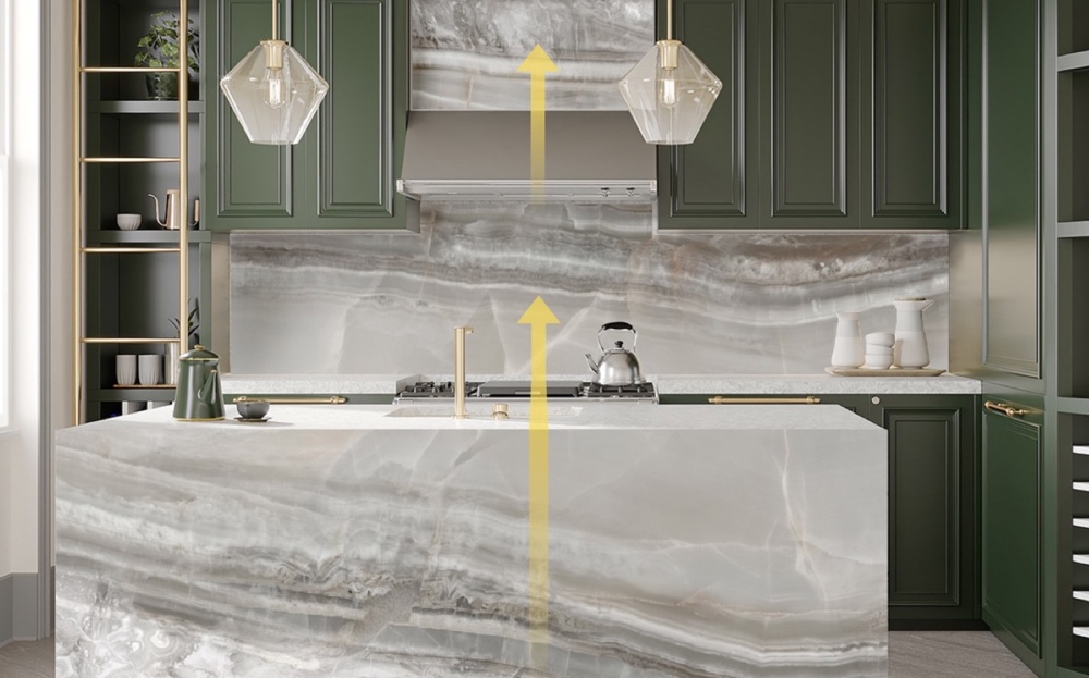 kitchen setting El Monte bioquartz